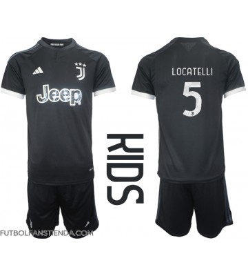 Juventus Manuel Locatelli #5 Tercera Equipación Niños 2023-24 Manga Corta (+ Pantalones cortos)